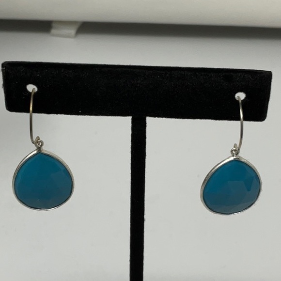 Silver with turquoise stone earrings - Picture 1 of 4